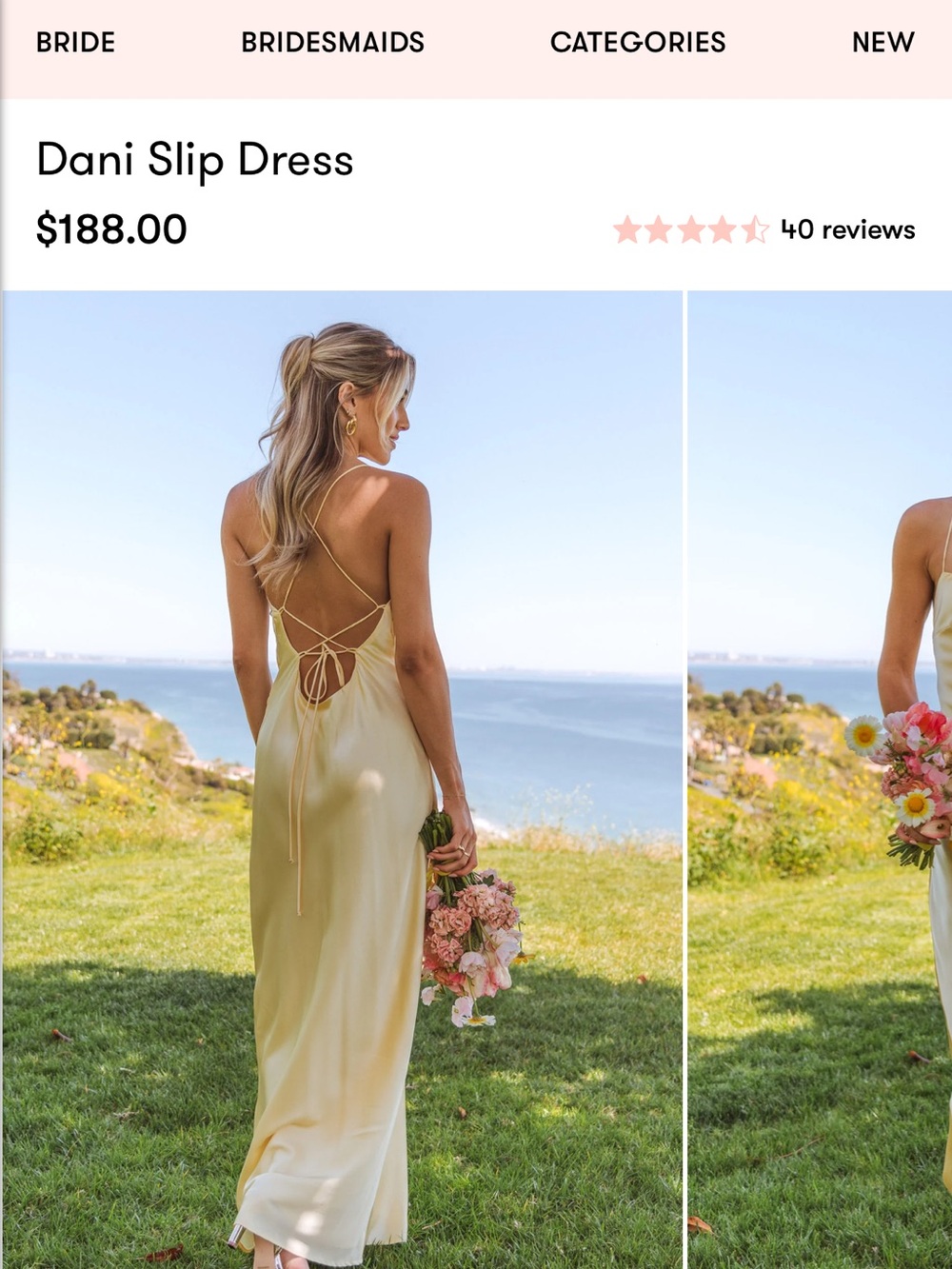 Show Me Your MuMu Dani Slip Dress in Pale Yellow Satin